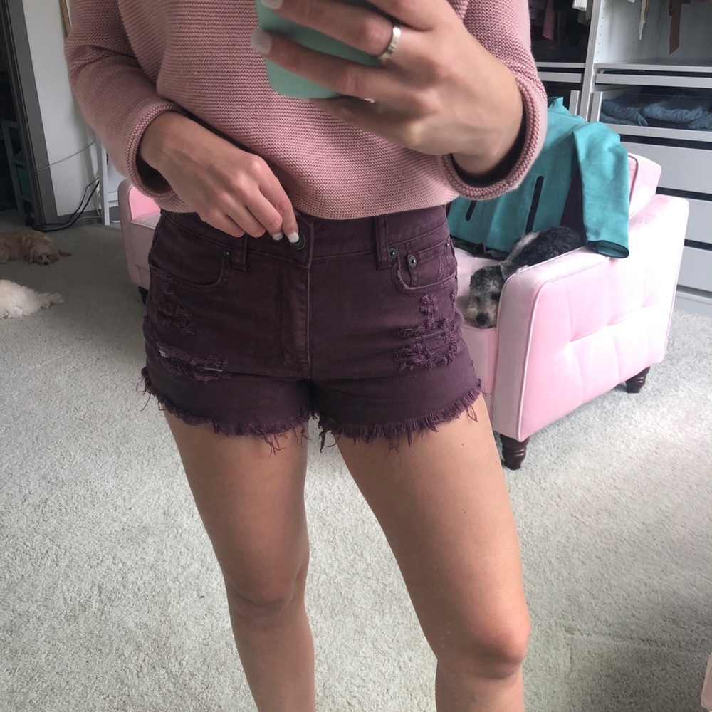 American Eagle Shorts in Burgandy